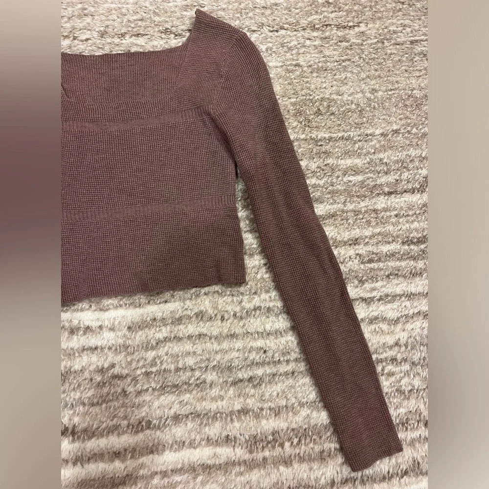 Brown Fitted Long Sleeve